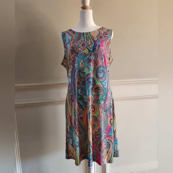 Tommy Hilfiger Paisley Sleeveless Dress Size 10 - Picture 1 of 9